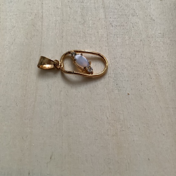 TLC New vintage SS Fire Opal dainty pendant charm - Picture 5 of 14